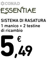 Sistema di rasatura 1 manico + 2 testine di ricambio