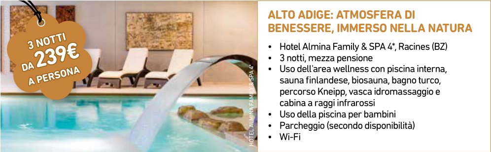 Hotel Almina Family & SPA 4*, Racines (BZ) — 3 notti, mezza pensione