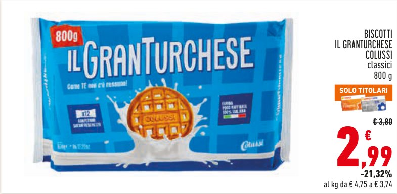 Biscotti Il Granturchese Colussi classici, 800 g