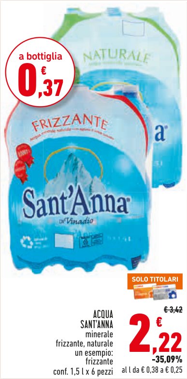 Acqua Sant'Anna minerale frizzante naturale
