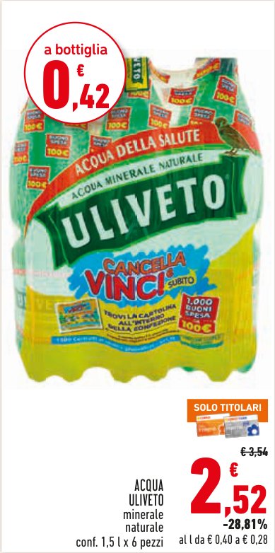 Acqua Uliveto minerale naturale