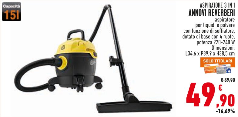 Aspiratore 3 in 1 Annovi Reverberi