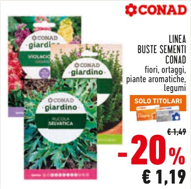 Buste sementi Conad Giardino