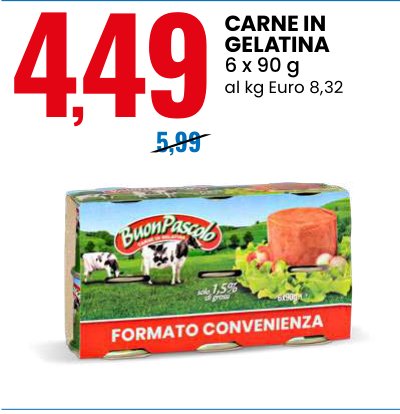 Carne in gelatina 6 x 90 g