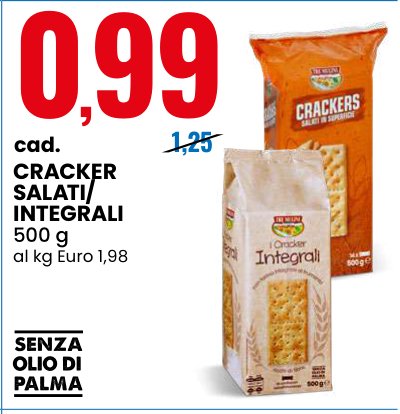 Cracker salati/integrali 500 g