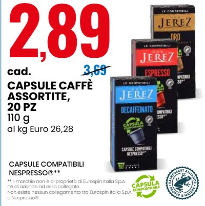 Capsule caffè assortite, 20 pezzi 110 g
