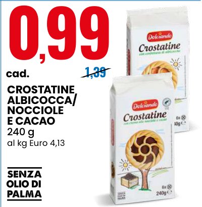 Crostatine albicocca/nocciole e cacao 240 g