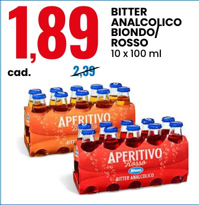 Bitter analcolico biondo/rosso 10 x 100 ml