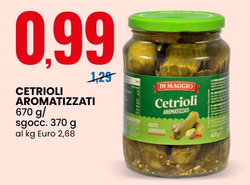 Cetrioli aromatizzati 670 g, sgocc. 370 g