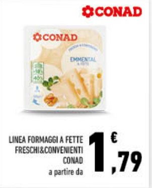 Linea formaggi a fette freschi & convenienti Conad