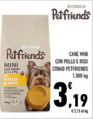 Cane Mini con pollo e riso Conad Petfriends 1,5 kg