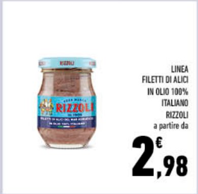 Filetti di alici in olio 100% italiano Rizzoli