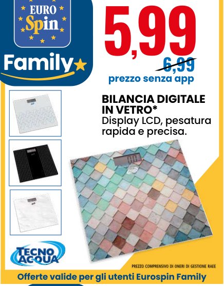 Bilancia digitale in vetro