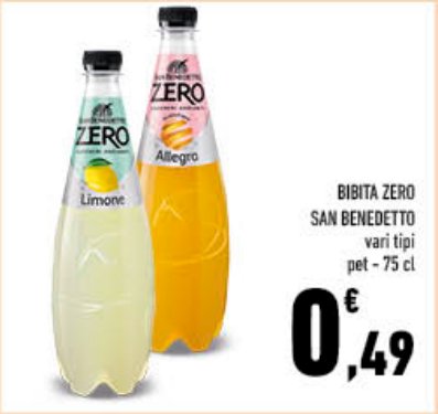 Bibita Zero vari tipi PET 75 cl