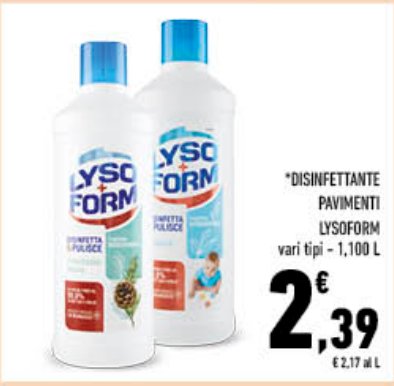 Disinfettante pavimenti Lysoform, vari tipi, 1,1 l