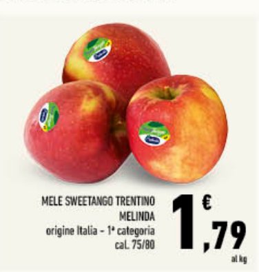 Mele Sweetango Trentino Melinda, calibro 75/80