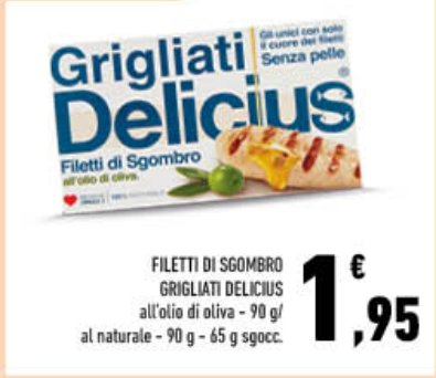 Filetti di sgombro Grigliati Delicius all'olio di oliva 90 g