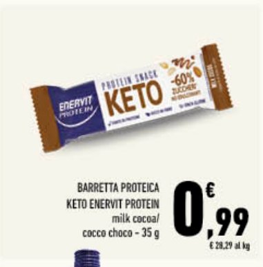 Barretta proteica Keto Enervit Protein milk cacao e cocco - 35 g