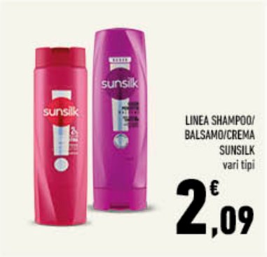 Linea shampoo/balsamo/crema Sunsilk vari tipi