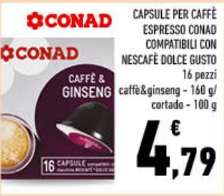 Capsule per caffè espresso compatibili con Nescafé Dolce Gusto, caffè e ginseng/cortado, 16 pezzi