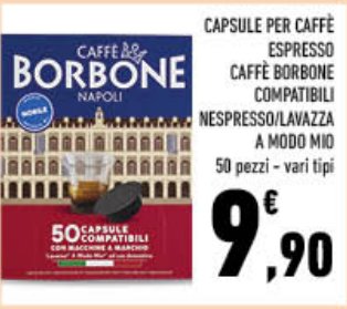 Capsule per caffè espresso compatibili Nespresso/Lavazza A Modo Mio, 50 pezzi