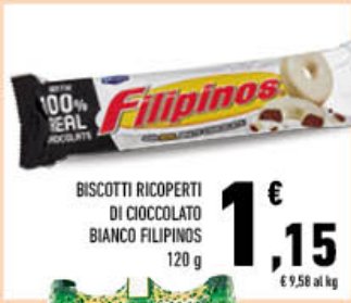 Biscotti ricoperti di cioccolato bianco 120 g