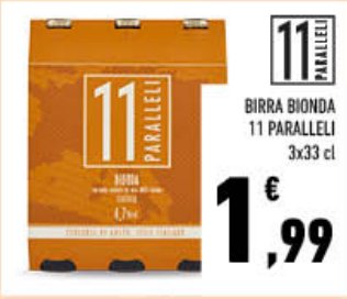Birra bionda 11 Paralleli - 3 x 33 cl
