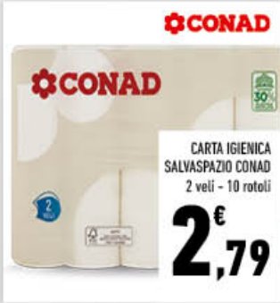 Carta igienica salvaspazio Conad, 2 veli - 10 rotoli