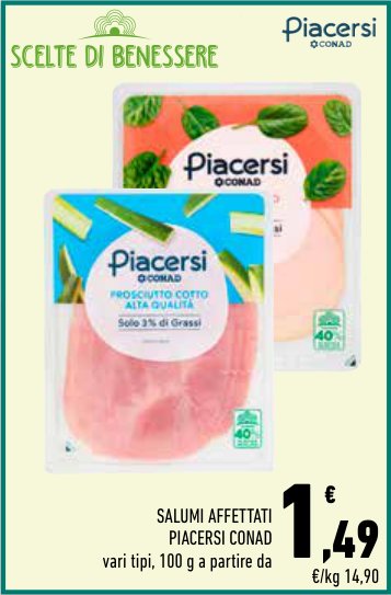 Salumi affettati Piacersi Conad