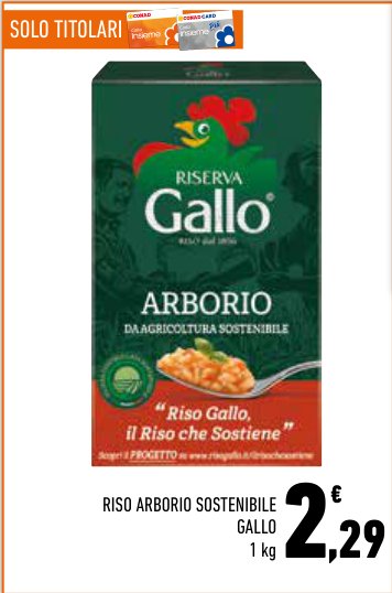Riso Arborio sostenibile Gallo, 1 kg