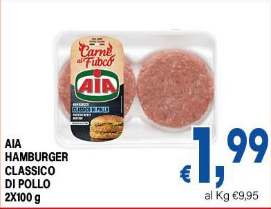 AIA Hamburger classico di pollo 2x100 g