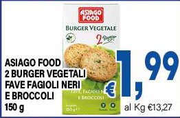 2 Burger Vegetali Fave, Fagioli Neri e Broccoli 150 g