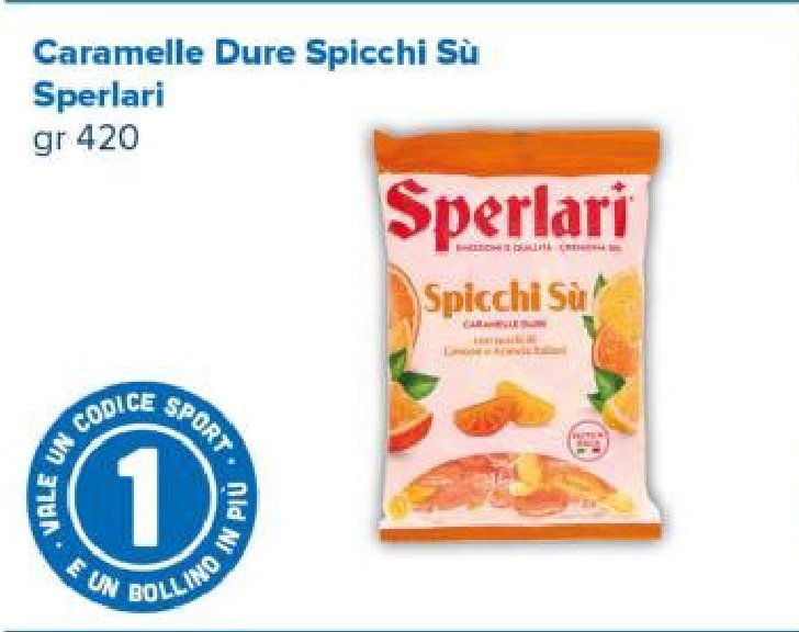 Caramelle Dure Spicchi Sù Sperlari, 420 g