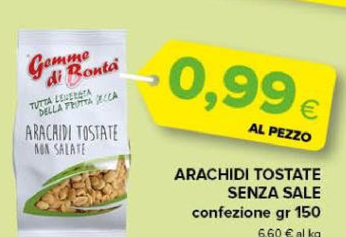 Arachidi tostate senza sale