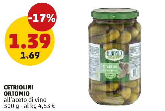 Cetriolini OrtoMio all'aceto di vino