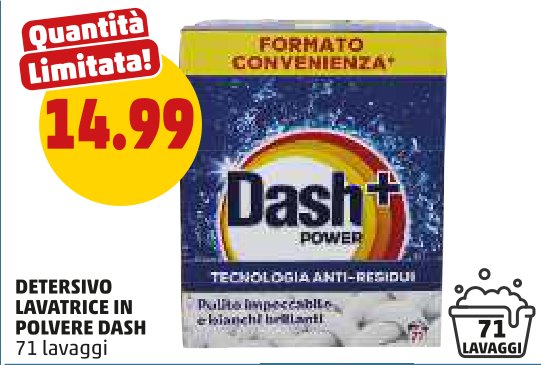 Detersivo lavatrice in polvere Dash, 71 lavaggi