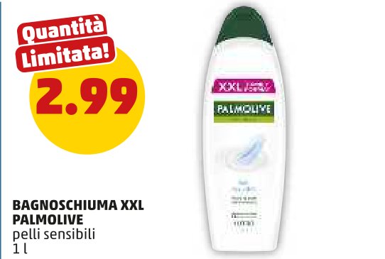 Bagnoschiuma XXL Palmolive pelli sensibili, 1 l