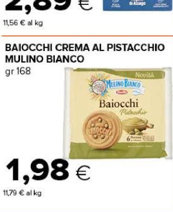 Baiocchi crema al pistacchio Mulino Bianco 168 g