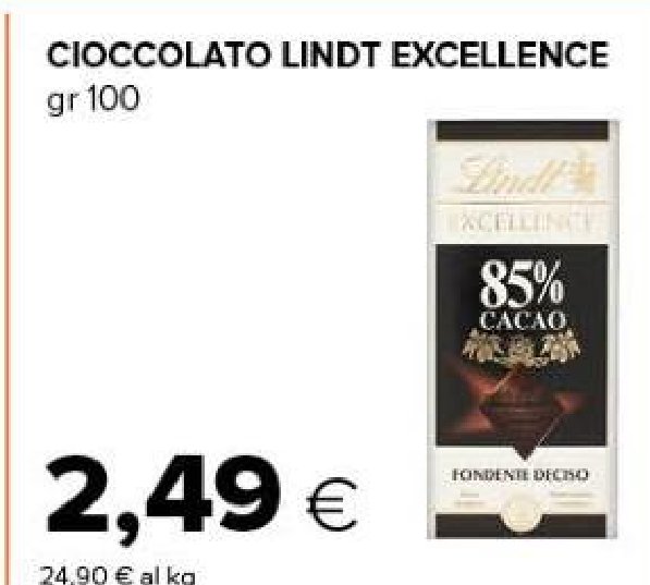 Cioccolato Lindt Excellence 85% Cacao
