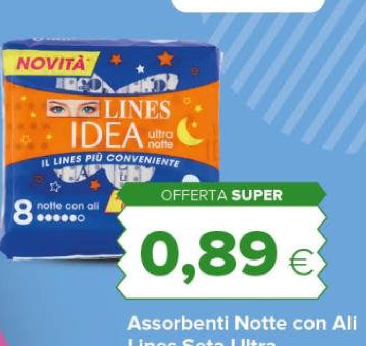 Assorbenti Notte con Ali Lines Seta Ultra 8 pezzi