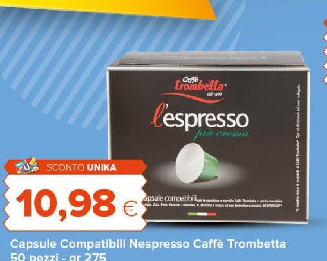 Capsule Compatibili Nespresso Caffè Trombetta 50 pezzi - gr 275