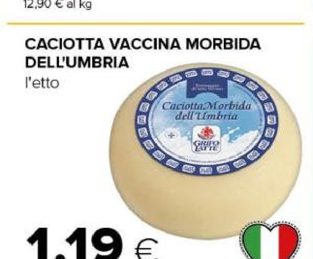 Caciotta vaccina morbida dell'Umbria