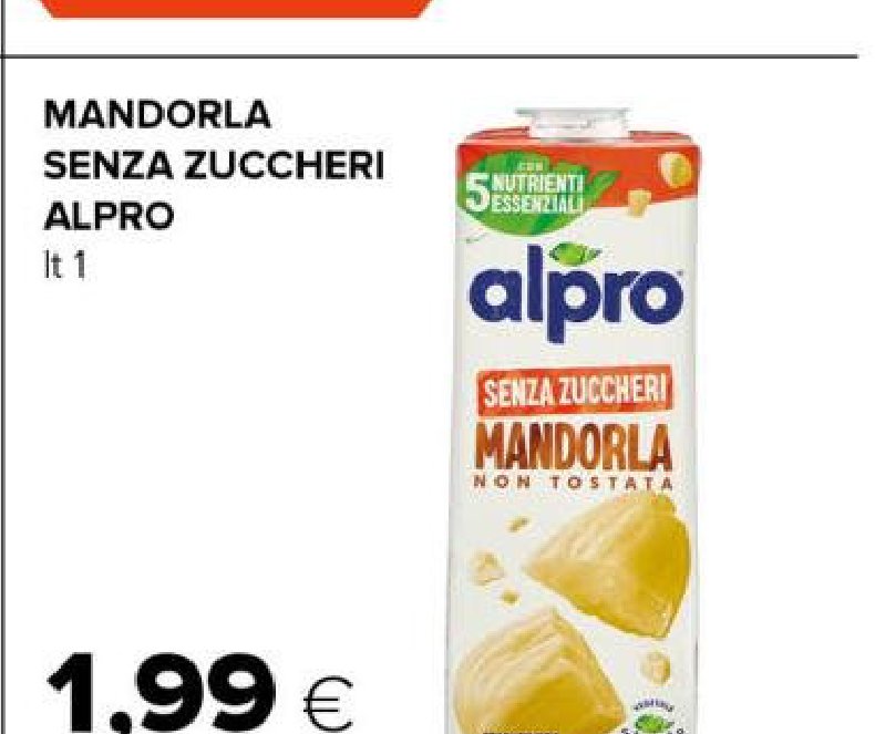 Bevanda alla mandorla senza zuccheri Alpro - 1 l
