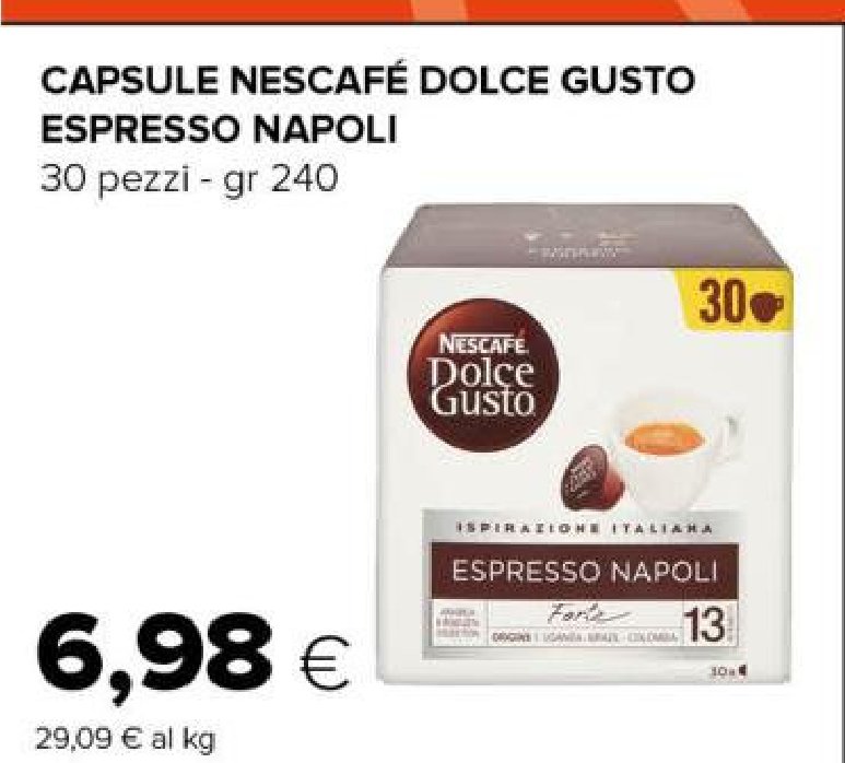 Capsule Nescafé Dolce Gusto Espresso Napoli 30 pezzi, 240 g