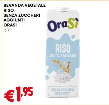 Bevanda vegetale riso senza zuccheri aggiunti OraSì