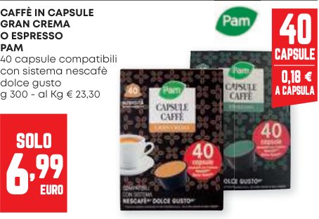 Caffè in capsule Gran Crema e Espresso 40 capsule