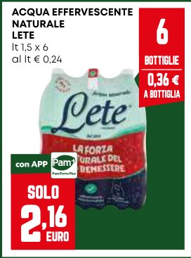 Acqua effervescente naturale Lete 1,5 L x 6