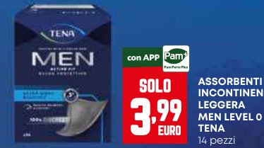 Assorbenti incontinenza leggera Men Level 0, 14 pezzi