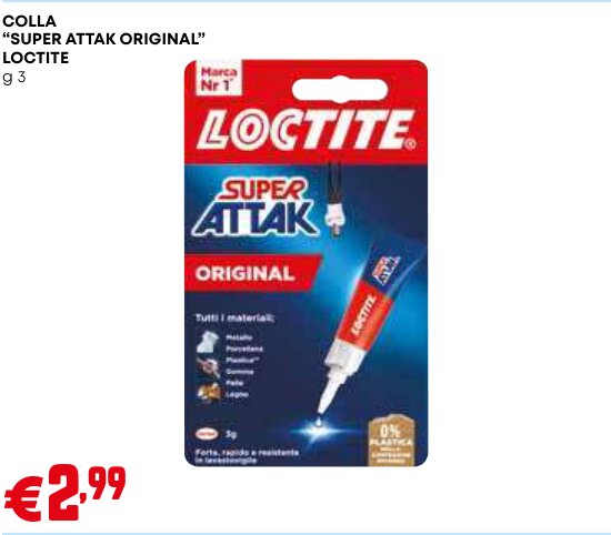 Colla “Super Attak Original” Loctite, 3 g