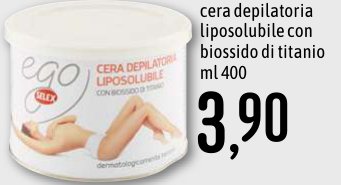 Cera depilatoria liposolubile con biossido di titanio 400 ml